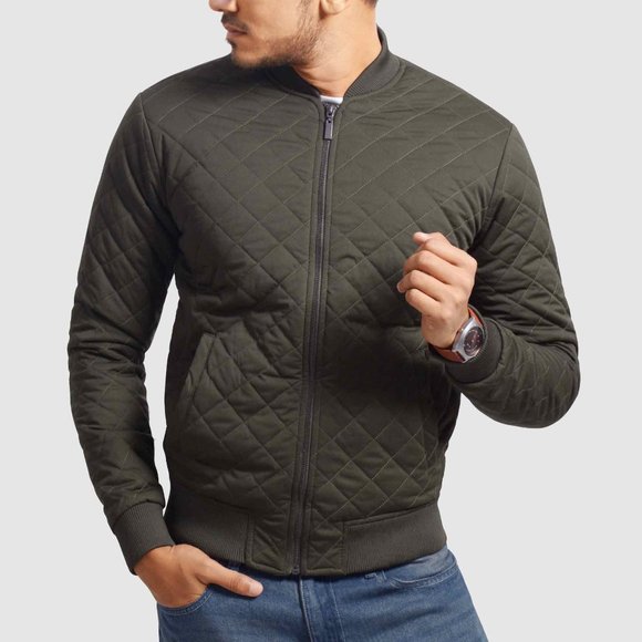 OLGYN Other - OLGYN Men’s Quilted Olive Green Bomber Jacket